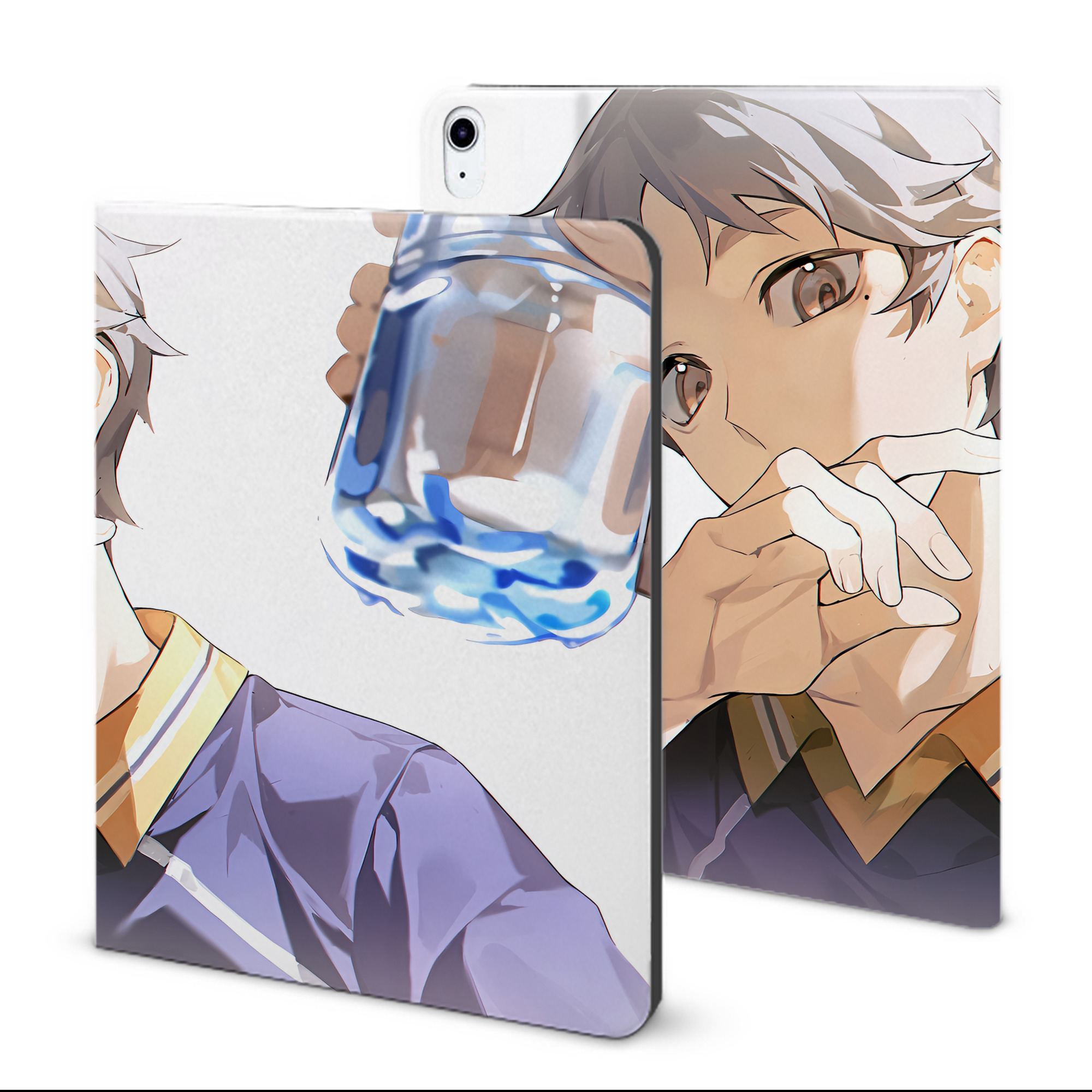 （画像用） ハイキュー!! Haikyu!! IPad ケース ブック型 PUレザー TPU 耐衝撃 軽量 薄型 ペン収納なし 全面保護 IPad 各モデル対応